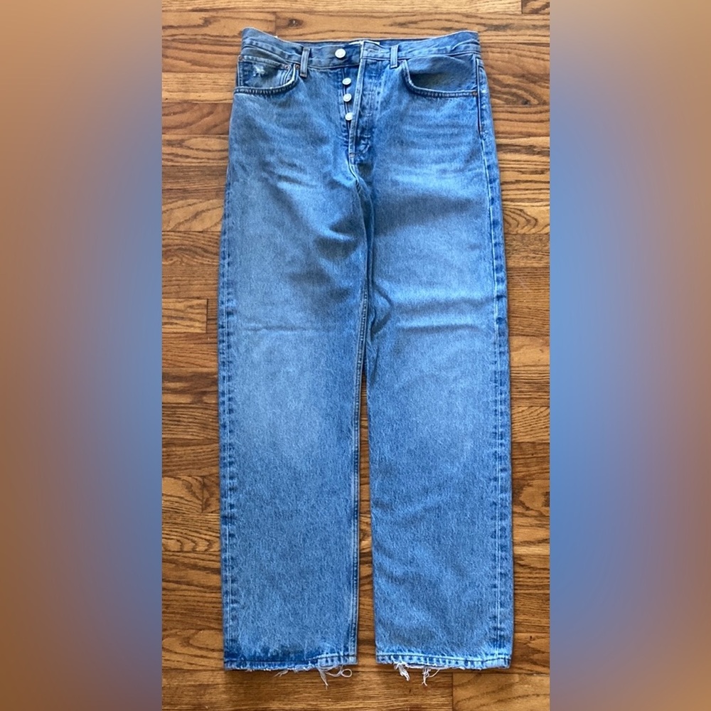 Agolde 90’s Jean Loose Blue Straight Jeans Classic Denim Style